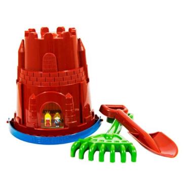 Imagem de Balde Praia Castelinho c 2 Acessórios Infantil Brincar Areia