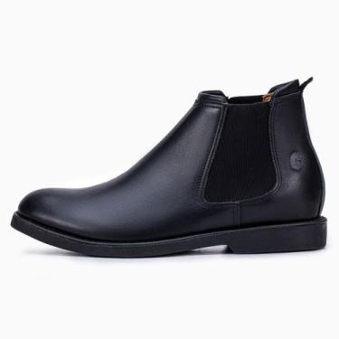 Imagem de Botina Chelsea em Couro Masculino Modelo Zuriel Preto - Polo Urban, 41