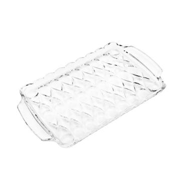 Imagem de Bandeja de Cristal com Alça Angel 35cm x 21cm x 3cm - Wolff