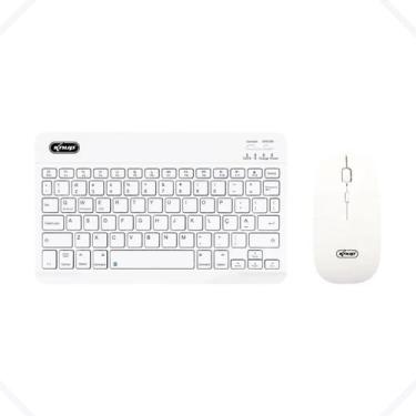 Imagem de Mousse e Teclado Bluetooth PC e celulares  KP-TE127 - Branco - Knup