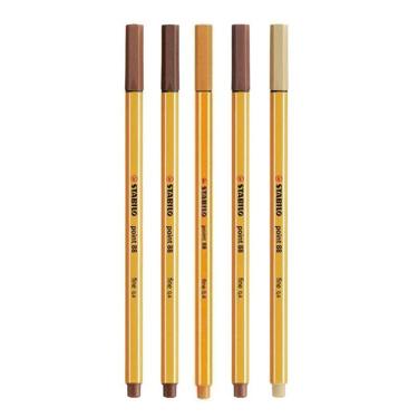 Imagem de Caneta Fineliner 0.4mm Point 88 5 Tons de Marrom - Stabilo