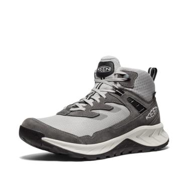 Imagem de KEEN Bota masculina Hightrail de altura média, durável, leve, respirável, de couro, impermeável, para caminhada, Liga metálica/vapor, 38