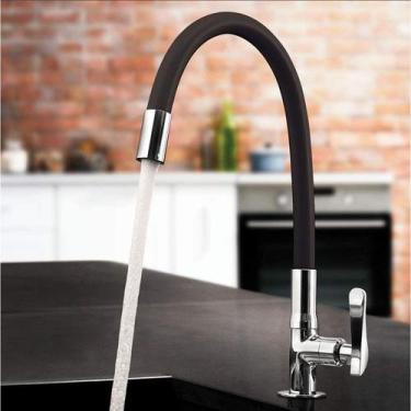 Imagem de Torneira Gourmet Flexível Cozinha Preto Parede/METAL Inox Cozinha Chuv