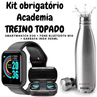 Imagem de Kit Obrigatório Academia Masculino Potência e Performance Garrafa 500m