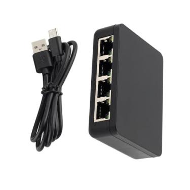 Imagem de MOOKEENONE Divisor Ethernet 1 a 4, divisor Ethernet RJ45 de 1000 Mbps de alta velocidade para cabo Cat 5/5e/6/7/8