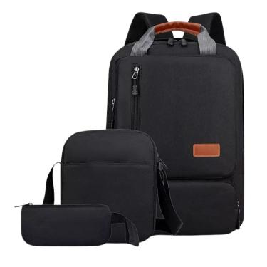 Imagem de Kit Mochila Executiva Masculina Notebook Escolar Trabalho
