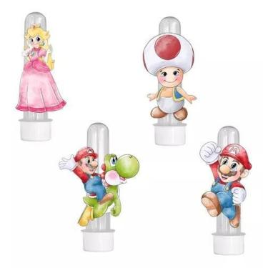 Imagem de 20 Tubetes 3d Personalizado Lembrancinha Super Mario Aquarela - Barbar