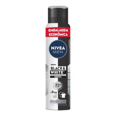Imagem de NIVEA MEN Desodorante Masculino Antitranspirante Aerossol Black & White Invisible Original 200ml - Protege por 72h e evita manchas nas roupas
