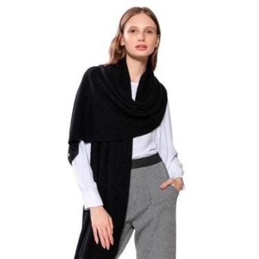 Imagem de Cachecol Feminino Biamar Tricot Leve Preto-Feminino