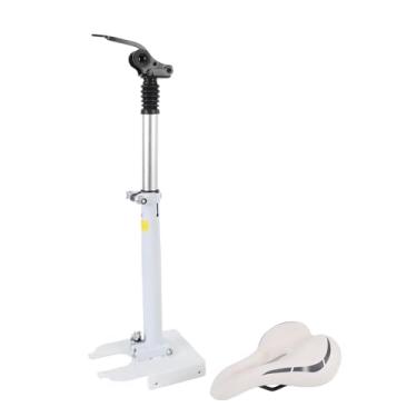 Imagem de Selim de scooter elétrico ajustável dobrável com absorção de choque, acolchoado confortável para M365 1S Lite liga de alumínio design ergonômico peça de substituição (branca)