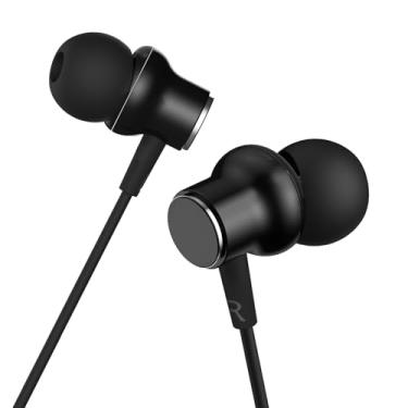 Imagem de WMSZMSM Fones de ouvido longos com fio sem microfone para fones de ouvido de TV, cabo extra longo com controle de volume (preto 1,5 m)