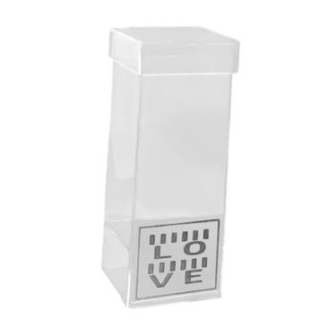 Imagem de Fancyes Vaso de flor de flor de acrílico transparente portátil à prova de poeira com tampa de buquê de flores para o presente de aniversário de aniversários, 20cm