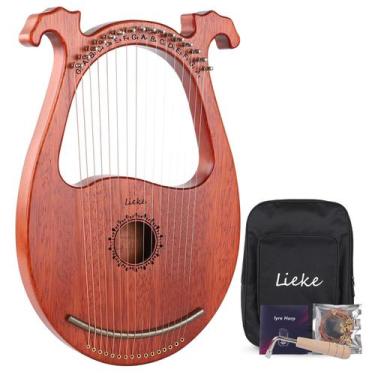 Imagem de Lyre Harp LIEKE, 16 cordas de metal, corpo em mogno com bolsa e chave 