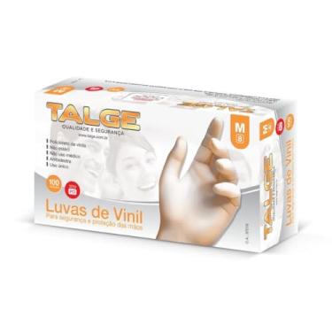 Imagem de Luva de Vinil Sem Pó Descartável Tamanho M Kit com 10 Caixas com 100 Unidades Cada