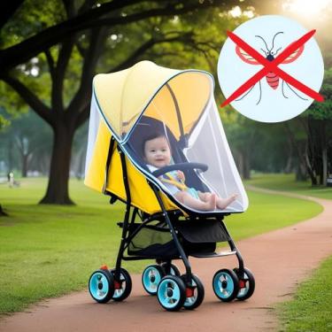 Imagem de Mosquiteiro de Carrinho Universal em Tule Importado Proteção com Elegâ