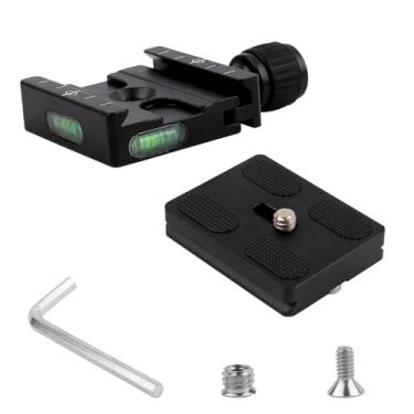 Imagem de Gosknor Adaptador de braçadeira de placa de liberação rápida de 50 mm para Arca Swiss, adaptador de montagem de câmera de liga de alumínio com parafuso de 0,6 cm compatível com a maioria das câmeras