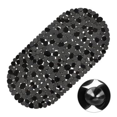 Imagem de Vannokor Tapetes de banheira para banheiro 68 x 35 cm, tapete de banho para banheira com ótima sensação em pés cansados, tapetes de banheira de chuveiro laváveis na máquina amigáveis com 167 ventosas