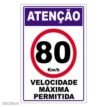 Imagem de Velocidade Máxima Permitida Adesivo 80Km Por Hora Vermelho