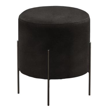 Imagem de Puff Banqueta Odim Luxo Base Preta Castellar Móbile Corino Preto
