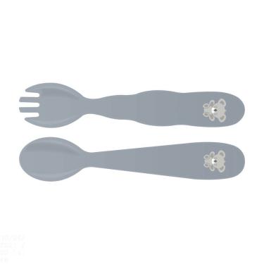 Imagem de Jogo De Talheres Infantil Tramontina Le Petit Cinza 02 Peças Tramontina