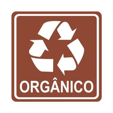 Imagem de Adesivo Lixo Orgânico 1 Unidade 10cmx10cm Cor Marrom