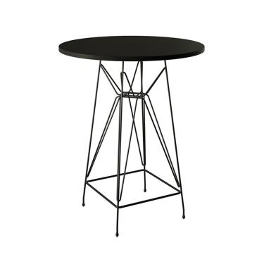 Imagem de Mesa Bistrô Alta Eames Eiffel 60Cm Preta Base Ferro Preto