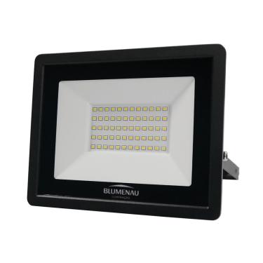 Imagem de Refletor Blumenau De Led Slim 50w Preto Bivolt 3000k Luz Quente