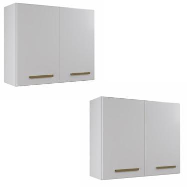 Imagem de Conjunto 2 Armários Aéreo De Cozinha 2 Portas Valencia Branco
