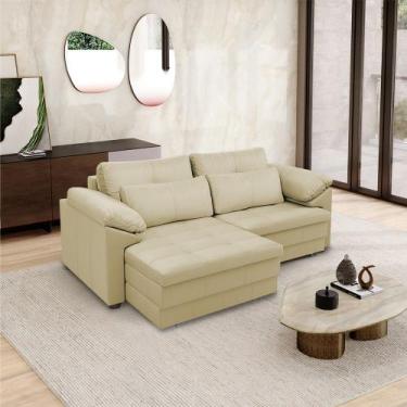 Imagem de Sofá Retrátil Manual Sala de Estar Nolan Bipartido 175cm Conforto Prem