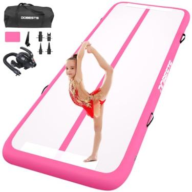 Imagem de DOBESTS Tapete De Ginástica Inflável Com Pista Queda Ar, 3,0 M, 4,0 5,0 6 1,2 M Espessura, Rolo Barril, Costas, Treinador Cambalhota/Ioga/Treinamento/Diversão Aquática Bomba Elétrica (Rosa, 5 20 Cm)