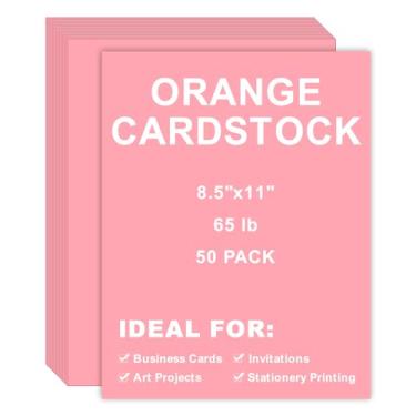 Imagem de Cartolina 8,5 x 11, 50 peças, 29,5 kg/180 g/m², papel de impressora grosso para artesanato, papelaria, cartões de visita, impressão de escritório (rosa claro, 50 peças)