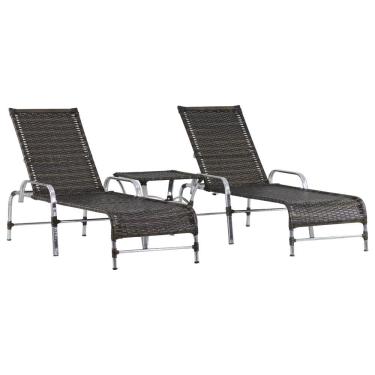 Imagem de 2 Espreguiçadeiras E Mesa Confortável Para Piscina