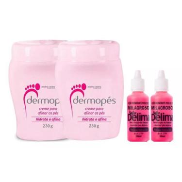 Imagem de Kit Tratamento de Pés Rachados e Ressecados: 2 Dermopés Creme Para Tra