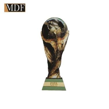 Imagem de Troféu Mundial Copa do Mundo 30cm Enfeite Mdf Acrilico Espelhado - ATA