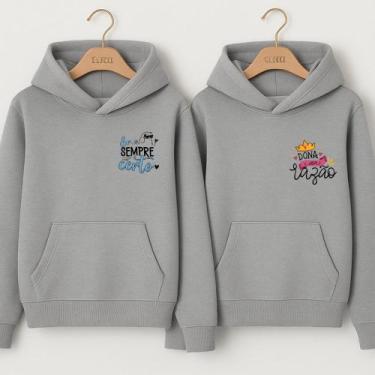 Imagem de Moletom Canguru Senhor Sempre Certo e Dona Da razão Meme Engraçados Na