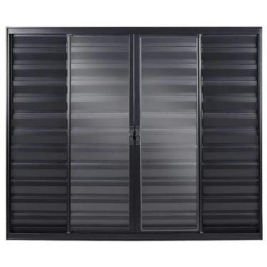 Imagem de Janela Veneziana 6 Folhas 1,00x1,00 Alumínio Preto S/g - ALLO ESQUADRI