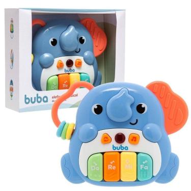 Imagem de Teclado Infantil Interativo Musical Elefante Azul 19703 Buba