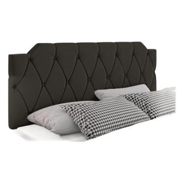 Imagem de Cabeceira Cama Box Casal Estofada Suede Cor Marrom 1,40 cm - Lojas Le