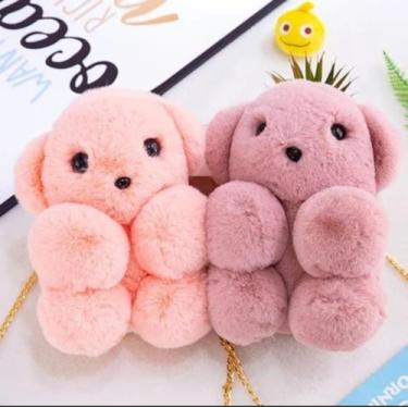 Imagem de Bolsa ursinho 18x24cm fofo de mão infantil com alcinha corrente tendên