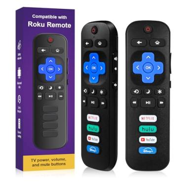 Imagem de Controle remoto de substituição para Roku-TV, compatível com Smart TVs TCL Roku/Hisense Roku/Onn Roku/Philips Roku (pacote com 2) (não para Roku Stick e Box)