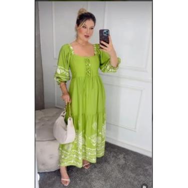 Imagem de Vestido feminina moda evangélica - Bella modas, Verde, G