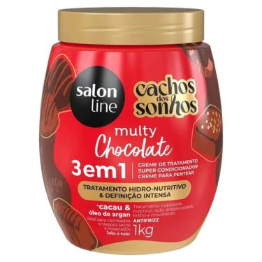 Imagem de Creme Multifuncional 3 em 1 Salon Line Cachos dos Sonhos Chocolate Cacau e Óleo de Argan 1Kg