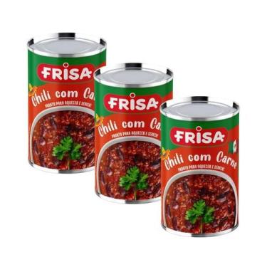 Imagem de Kit 3 Chili Com Carne Bovina Frisa Lata 420g
