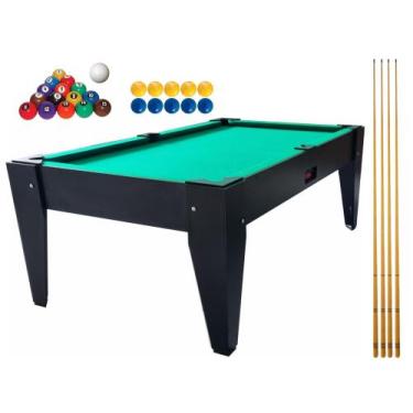 Imagem de Mesa de sinuca bilhar completa com bolas numeradas + tacos - Nacional