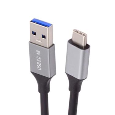 Imagem de NFHK Cabo de alimentação de dados USB 3.1 tipo C macho de 10 Gbps para USB3.0 tipo A macho 5V3A para laptop e disco de 60 cm