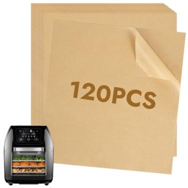 Imagem de BYKITCHEN Forros Para Fritadeira De Ar 9,4 X 8,7 Pol. Compatíveis Com 4 A 7 Qt E Multifuncional Chefman 10 Qt, 120 Unidades Descartáveis Papel Vegetal, Acessórios Combinados Desidratador Fritura