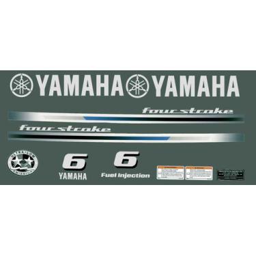 Imagem de Kit Faixa Adesivo Motor De Popa Yamaha 6 Hp 4 Tempos - SPTS