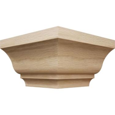 Imagem de 2 13/40.6 cm P x 3 1/5.1 cm A WM48 Americraft Solid Hardwood Stain Grade MiterLink Crown Molding Outside Corner, White Oak (Matches Moulding MLDW01X04WM48WO)