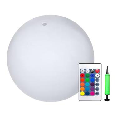 Imagem de Bolas De Piscina Iluminadas,Brinquedos Infláveis Que Brilham No Escuro Com 16 Cores - Luminária Flutuante LED Para Jardim Piscina Verão E Áreas Externas