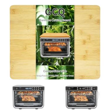 Imagem de GCQ Tábua de corte de bambu de 41,4 cm × 33,8 cm para Ninja Foodi DT201 DT251 Smart Oven Torradeira Acessórios de forno com pés de silicone antiderrapantes resistentes ao calor para forno de convecção